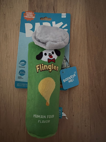 Bark Flingles Can dog toy size xs/m