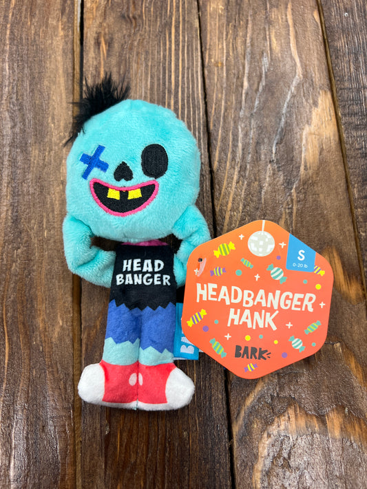 Bark Headbanger Hank dog toy size small