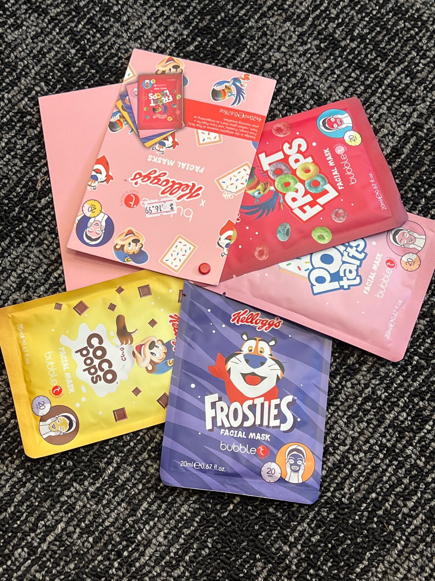 Kellogg’s cereal facial mask set  of 4