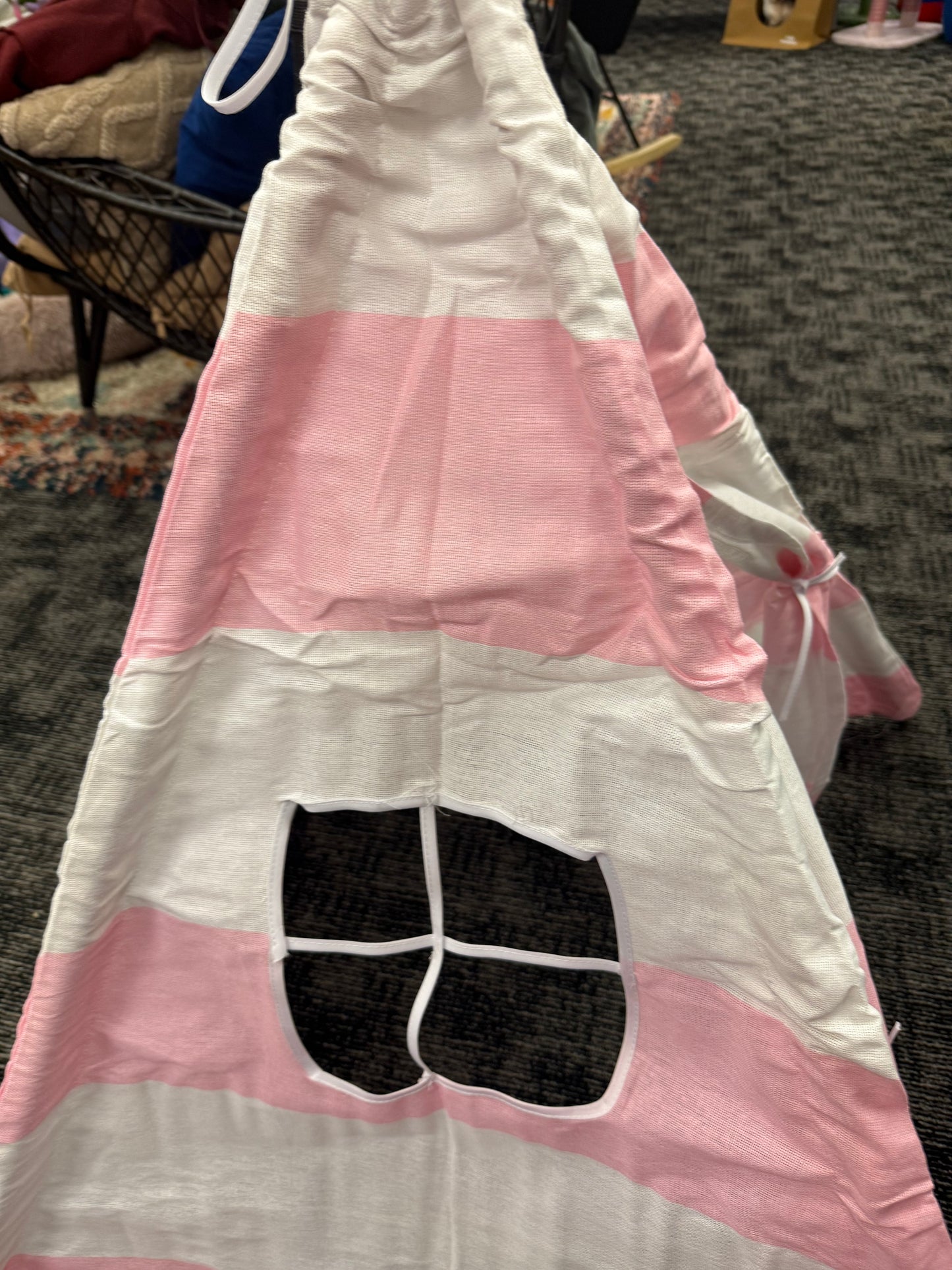 Pink & White Mini Teepee Tent Children's