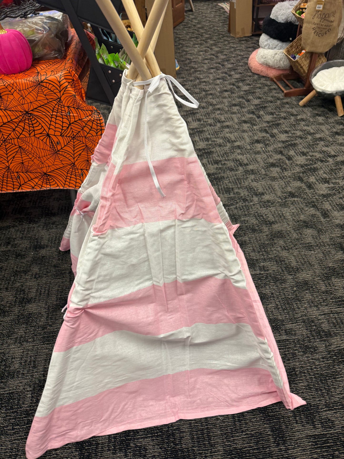 Pink & White Mini Teepee Tent Children's