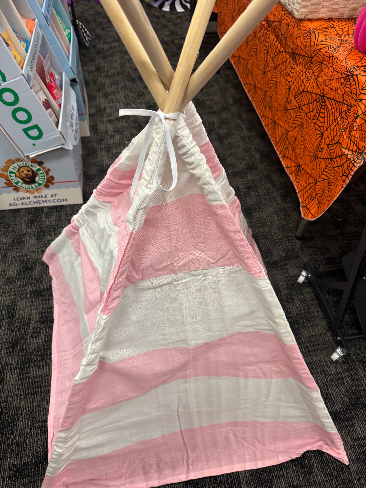 Pink & White Mini Teepee Tent Children's