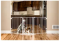 Carlson Flexi Extra Wide Walk-Through Pet Gate with Small Pet Door, White 50-76"