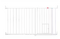 Carlson Maxi Extra Wide Walk-Through Pet Gate with Small Pet Door, White 34-59"