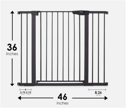 Cumbor 36" Extra Tall Baby, Dog, Kid Gate, 29.7"- 46" Width, Auto Close, Black