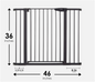 Cumbor 36" Extra Tall Baby, Dog, Kid Gate, 29.7"- 46" Width, Auto Close, Black
