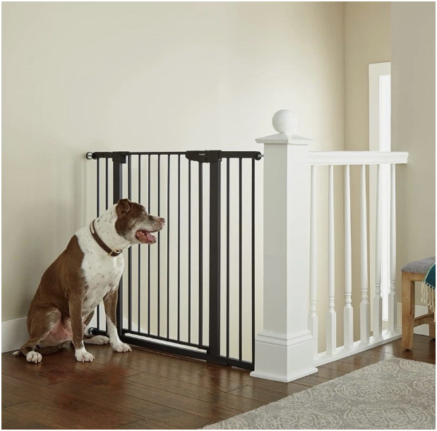 Cumbor 36" Extra Tall Baby, Dog, Kid Gate, 29.7"- 46" Width, Auto Close, Black