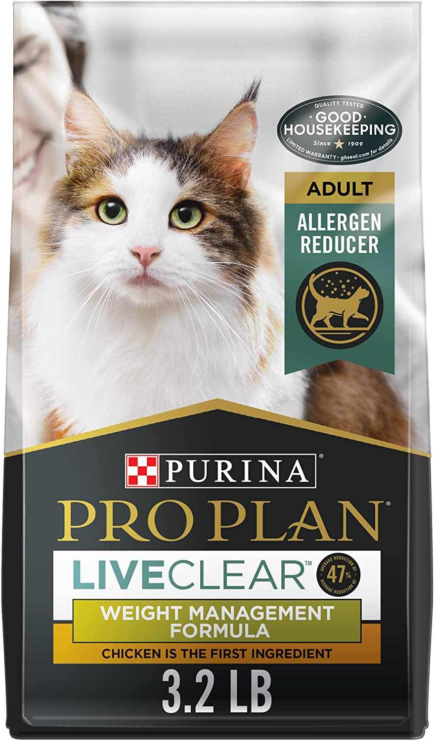 Allergen Reducing, Weight Control Dry Cat Food, LIVECLEAR Chicken and Rice Formula - 3.2 Lb. Bag