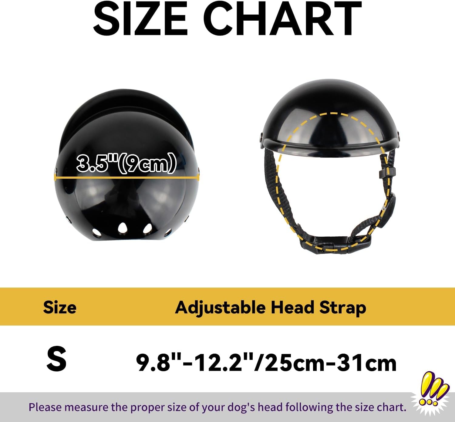 Dog Helmet for Small Dogs, Motorcycle Dog Helmets Chihuahua Helmet, Outdoor Bike Doggie Helmets Cat Hat XS to Small Breed, Outdoor Puppy Cap, Adjustable, Black S