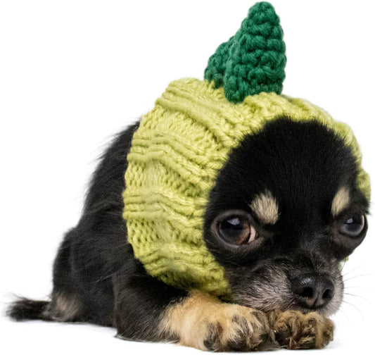 Dinosaur Costume - Warm Knit Dog Snood Wrap for Pets, Neck Ear Cover Protection, Halloween Winter (Small)