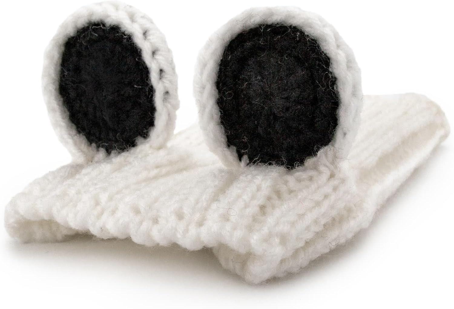 Panda Costume - Warm Knit Dog Snood Wrap for Pets, Neck Ear Cover Protection, Halloween Winter (Small)